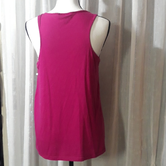 Fashion Bug Pink Racerback Sequins Tank Top SZ 0X - Picture 3 of 6